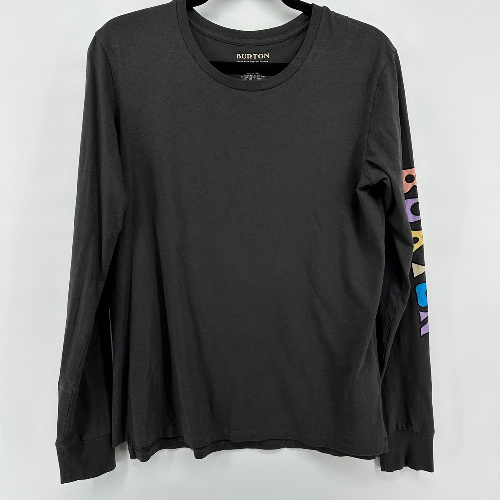 Burton Gasser LS Organic Cotton Graphic Tee Black Destination Anywhere Medium
